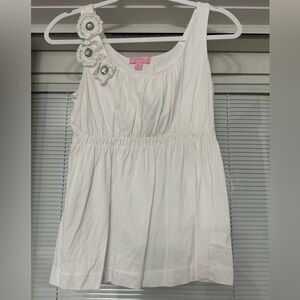 Lilly Pulitzer White Top with Crochet Accents